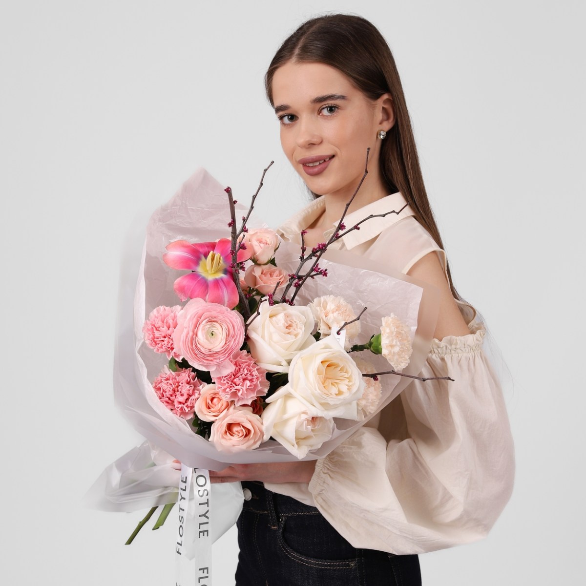 cvetushchie vetki buket 554